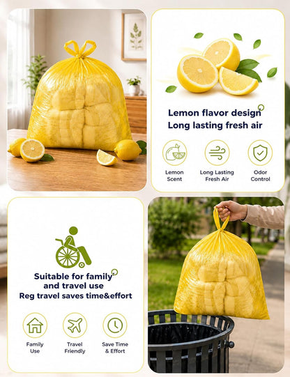 Large Adult Diaper Disposal Bags 23"x18" with Wall Mount Storage Box, 96 Pcs Disposable Diaper Sacks, Odor Lock to Reduce Embarrassment, Travel & Incontinence Disposal Bags for Home & Travel, Purple