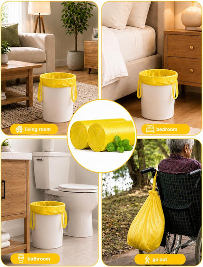 Large Adult Diaper Disposal Bags 23"x18" with Wall Mount Storage Box, 96 Pcs Disposable Diaper Sacks, Odor Lock to Reduce Embarrassment, Travel & Incontinence Disposal Bags for Home & Travel, Purple