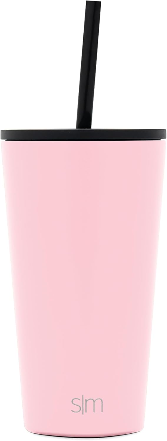 Insulated Tumbler with Lid and Straw | Iced Coffee Cup Reusable Stainless Steel Water Bottle Travel Mug | Gifts for Women Men Her Him | Classic Collection | 24oz | Riptide