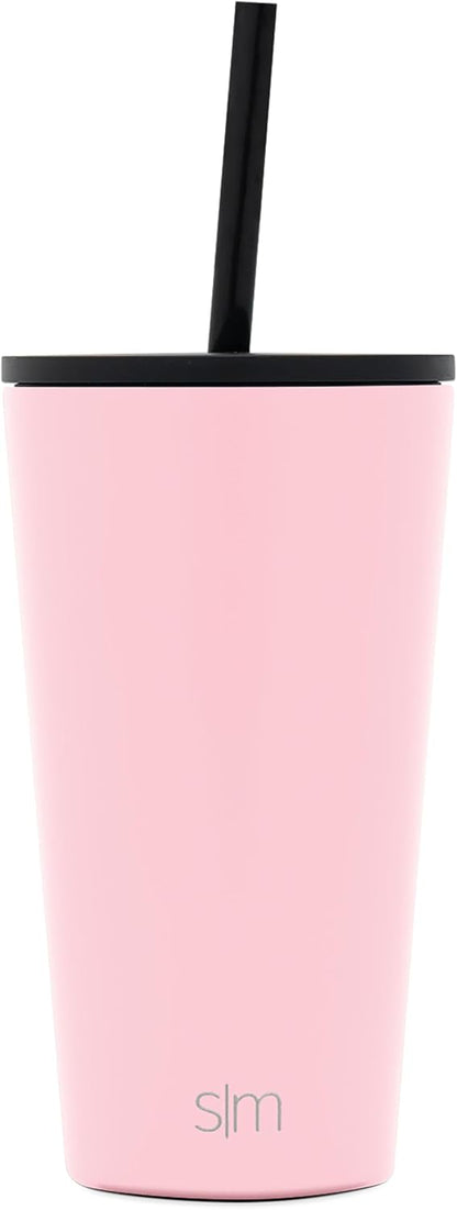 Insulated Tumbler with Lid and Straw | Iced Coffee Cup Reusable Stainless Steel Water Bottle Travel Mug | Gifts for Women Men Her Him | Classic Collection | 24oz | Riptide