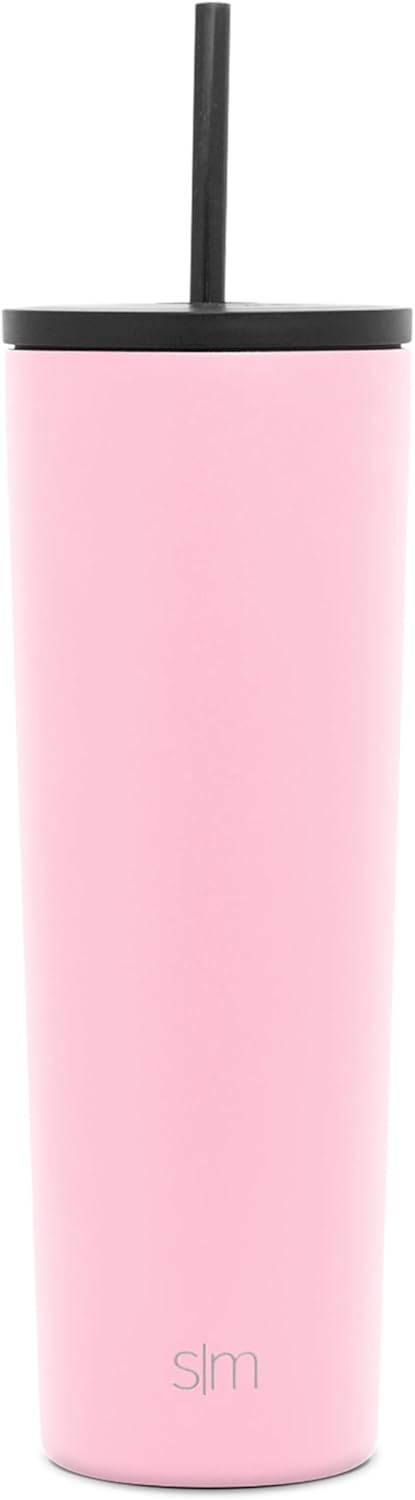 Insulated Tumbler with Lid and Straw | Iced Coffee Cup Reusable Stainless Steel Water Bottle Travel Mug | Gifts for Women Men Her Him | Classic Collection | 24oz | Riptide