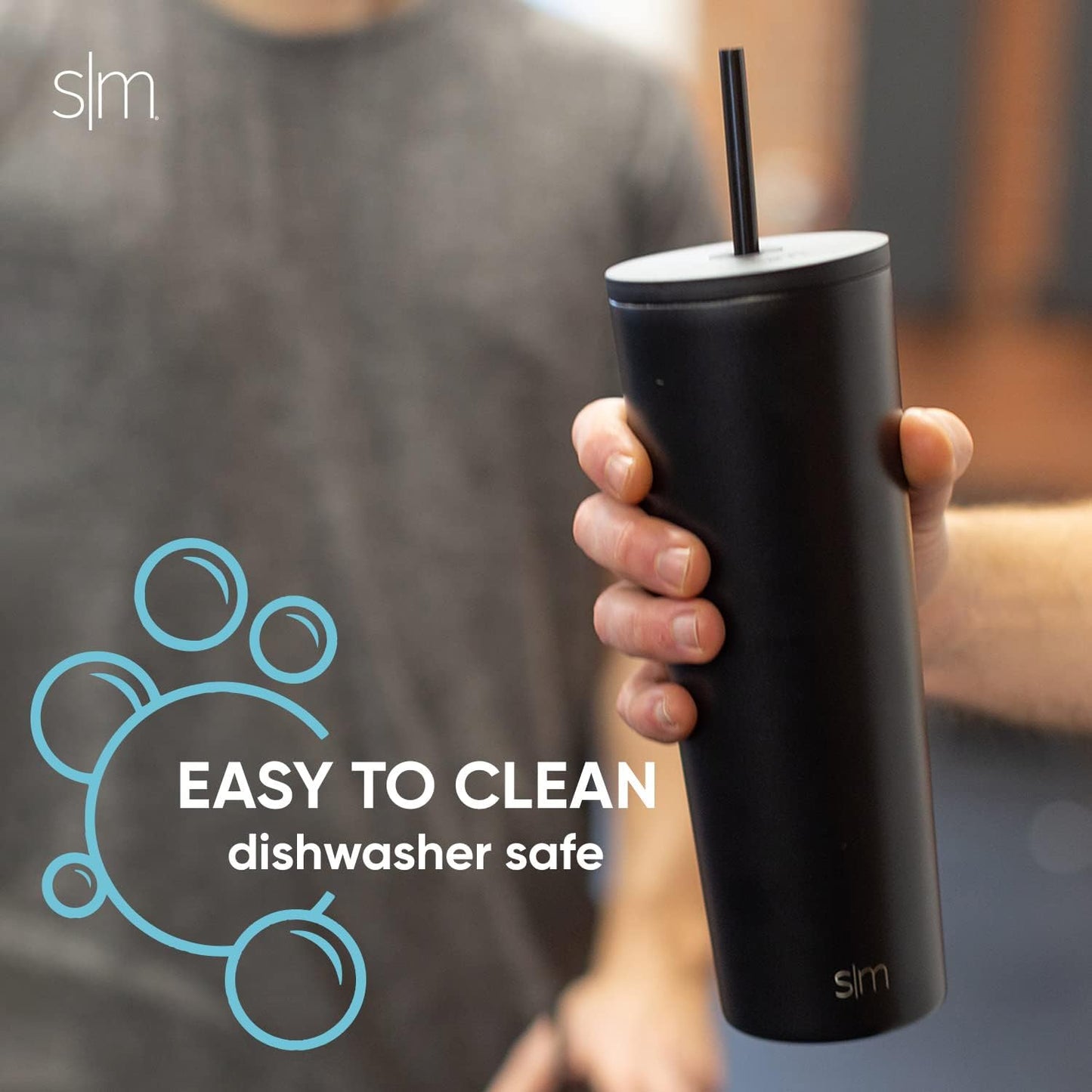 Insulated Tumbler with Lid and Straw | Iced Coffee Cup Reusable Stainless Steel Water Bottle Travel Mug | Gifts for Women Men Her Him | Classic Collection | 24oz | Riptide