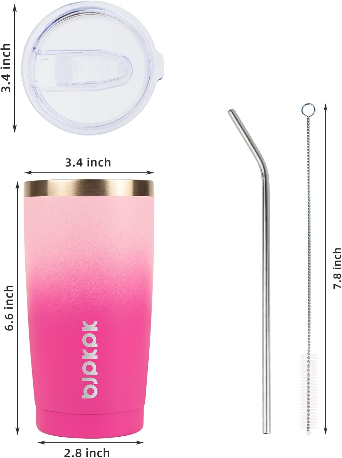 30 oz Tumbler with Lid and Straw, Insulated Stainless Steel Cup | Double Wall Vacuum, BPA Free, Leak Proof, Keeps Hot/Cold, Travel & Beach Ready, Car Holder Fit, Brick Red - Colors B