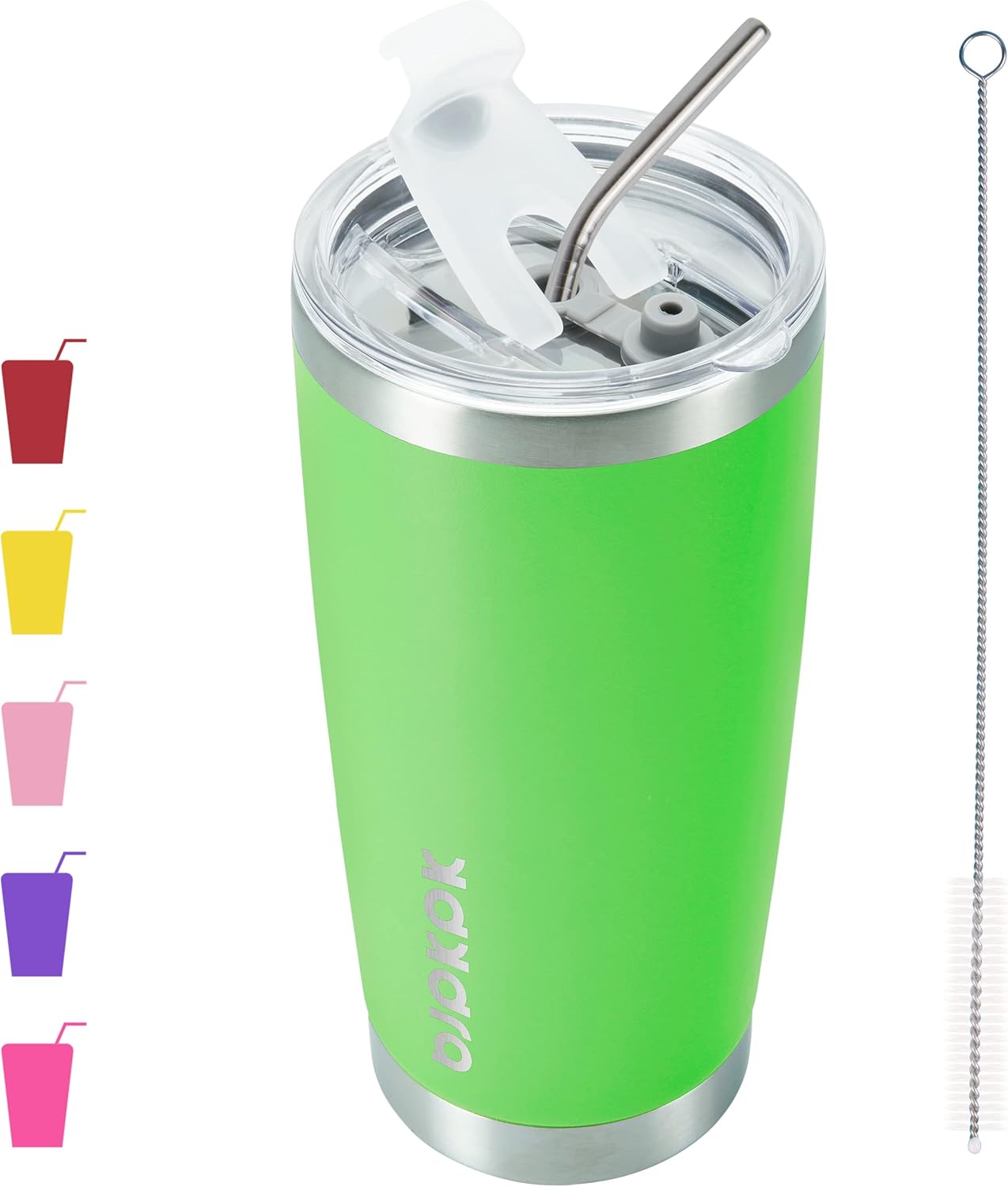 30 oz Tumbler with Lid and Straw, Insulated Stainless Steel Cup | Double Wall Vacuum, BPA Free, Leak Proof, Keeps Hot/Cold, Travel & Beach Ready, Car Holder Fit, Brick Red - Colors B