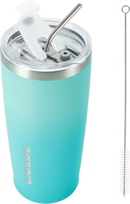 30 oz Tumbler with Lid and Straw, Insulated Stainless Steel Cup | Double Wall Vacuum, BPA Free, Leak Proof, Keeps Hot/Cold, Travel & Beach Ready, Car Holder Fit, Brick Red - Colors B