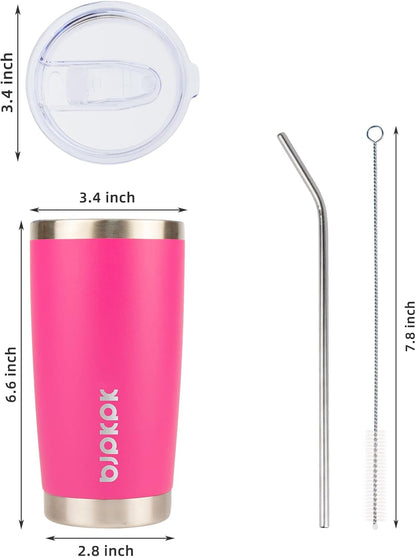 30 oz Tumbler with Lid and Straw, Insulated Stainless Steel Cup | Double Wall Vacuum, BPA Free, Leak Proof, Keeps Hot/Cold, Travel & Beach Ready, Car Holder Fit, Brick Red - Colors B