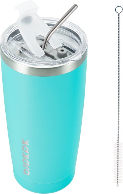 30 oz Tumbler with Lid and Straw, Insulated Stainless Steel Cup | Double Wall Vacuum, BPA Free, Leak Proof, Keeps Hot/Cold, Travel & Beach Ready, Car Holder Fit, Brick Red - Colors B