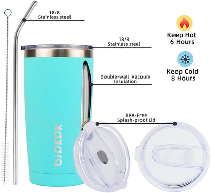 30 oz Tumbler with Lid and Straw, Insulated Stainless Steel Cup | Double Wall Vacuum, BPA Free, Leak Proof, Keeps Hot/Cold, Travel & Beach Ready, Car Holder Fit, Brick Red - Colors B