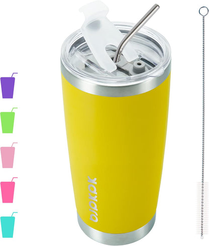 30 oz Tumbler with Lid and Straw, Insulated Stainless Steel Cup | Double Wall Vacuum, BPA Free, Leak Proof, Keeps Hot/Cold, Travel & Beach Ready, Car Holder Fit, Brick Red - Colors B
