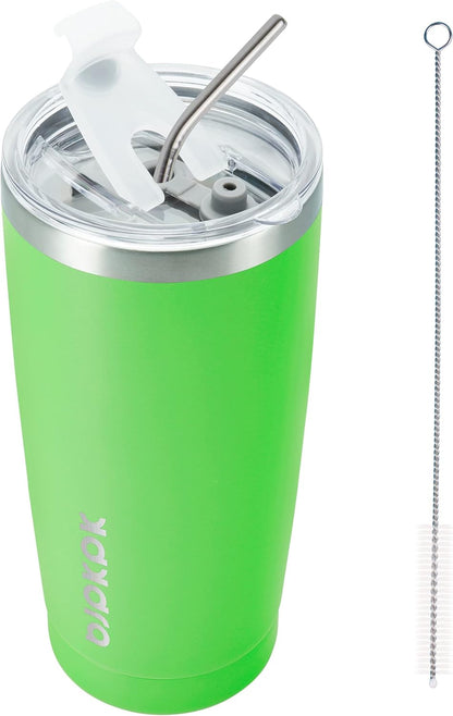 30 oz Tumbler with Lid and Straw, Insulated Stainless Steel Cup | Double Wall Vacuum, BPA Free, Leak Proof, Keeps Hot/Cold, Travel & Beach Ready, Car Holder Fit, Brick Red - Colors B