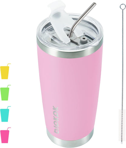 30 oz Tumbler with Lid and Straw, Insulated Stainless Steel Cup | Double Wall Vacuum, BPA Free, Leak Proof, Keeps Hot/Cold, Travel & Beach Ready, Car Holder Fit, Brick Red - Colors B