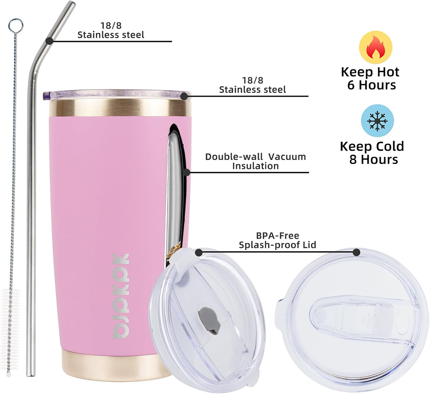 30 oz Tumbler with Lid and Straw, Insulated Stainless Steel Cup | Double Wall Vacuum, BPA Free, Leak Proof, Keeps Hot/Cold, Travel & Beach Ready, Car Holder Fit, Brick Red - Colors B