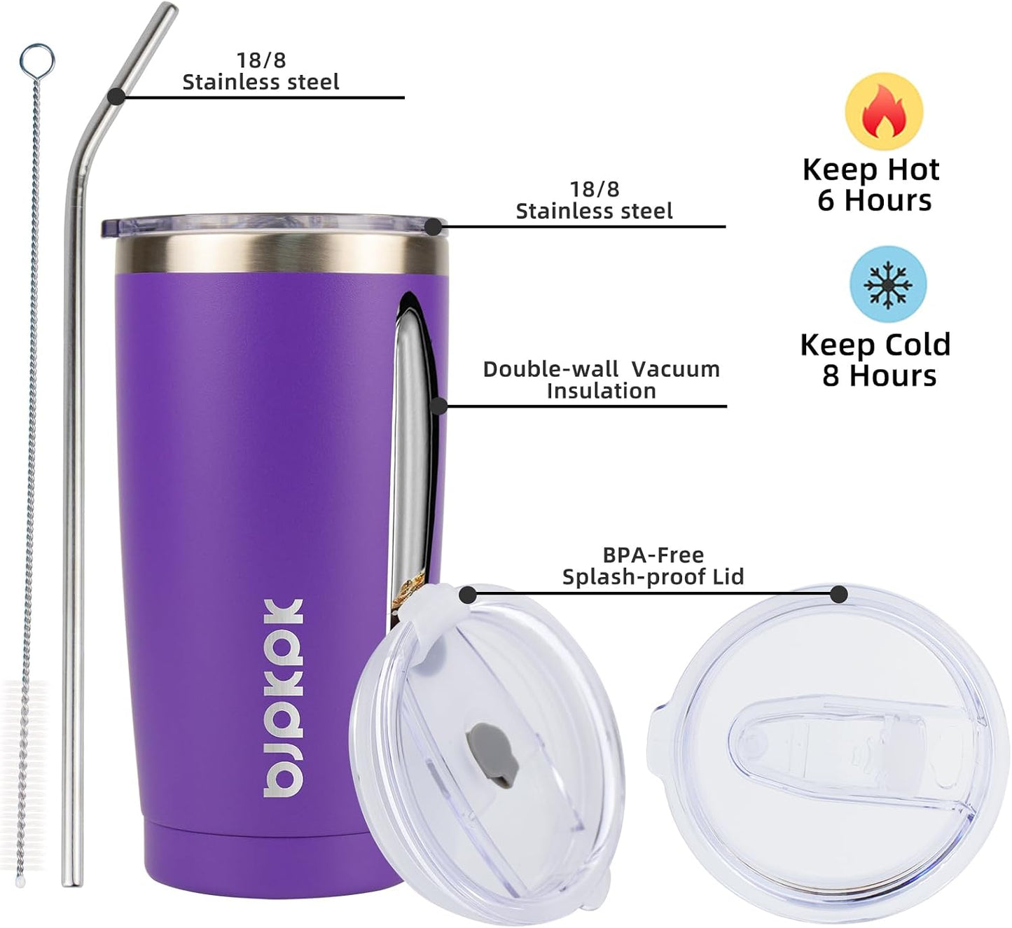 30 oz Tumbler with Lid and Straw, Insulated Stainless Steel Cup | Double Wall Vacuum, BPA Free, Leak Proof, Keeps Hot/Cold, Travel & Beach Ready, Car Holder Fit, Brick Red - Colors B