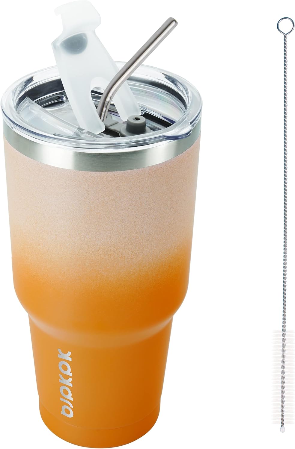 30 oz Tumbler with Lid and Straw, Insulated Stainless Steel Cup | Double Wall Vacuum, BPA Free, Leak Proof, Keeps Hot/Cold, Travel & Beach Ready, Car Holder Fit, Brick Red - Colors B