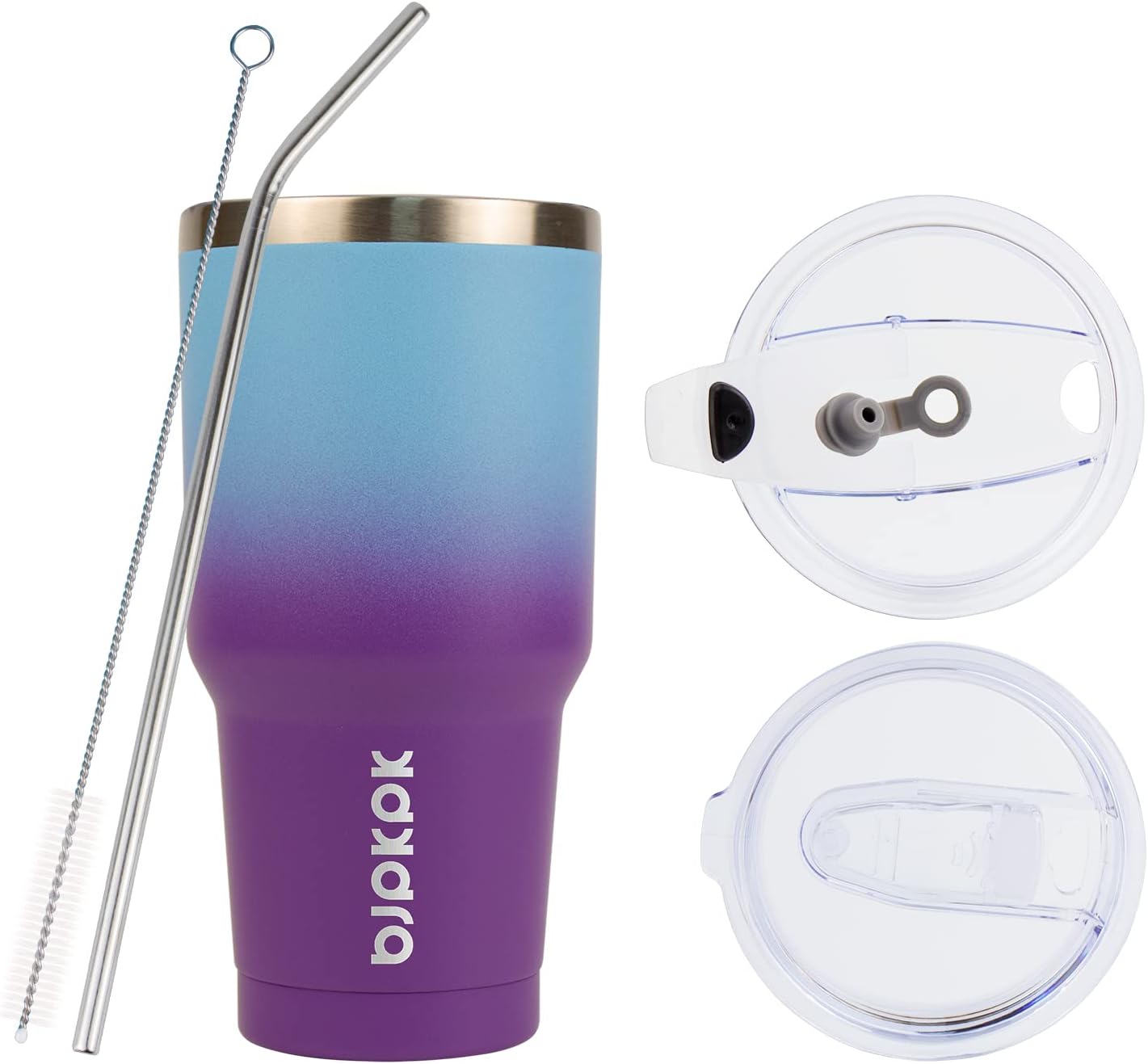 30 oz Tumbler with Lid and Straw, Insulated Stainless Steel Cup | Double Wall Vacuum, BPA Free, Leak Proof, Keeps Hot/Cold, Travel & Beach Ready, Car Holder Fit, Brick Red - Colors B