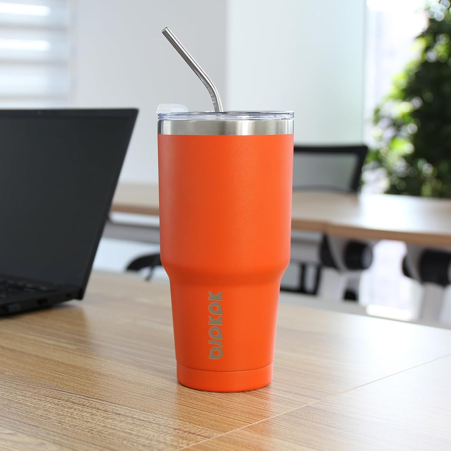 30 oz Tumbler with Lid and Straw, Insulated Stainless Steel Cup | Double Wall Vacuum, BPA Free, Leak Proof, Keeps Hot/Cold, Travel & Beach Ready, Car Holder Fit, Brick Red - Colors B