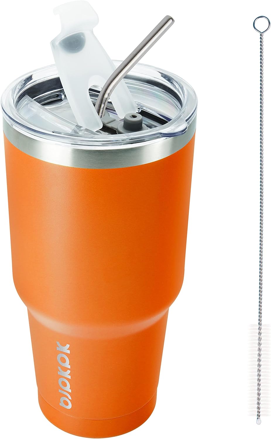30 oz Tumbler with Lid and Straw, Insulated Stainless Steel Cup | Double Wall Vacuum, BPA Free, Leak Proof, Keeps Hot/Cold, Travel & Beach Ready, Car Holder Fit, Brick Red - Colors B