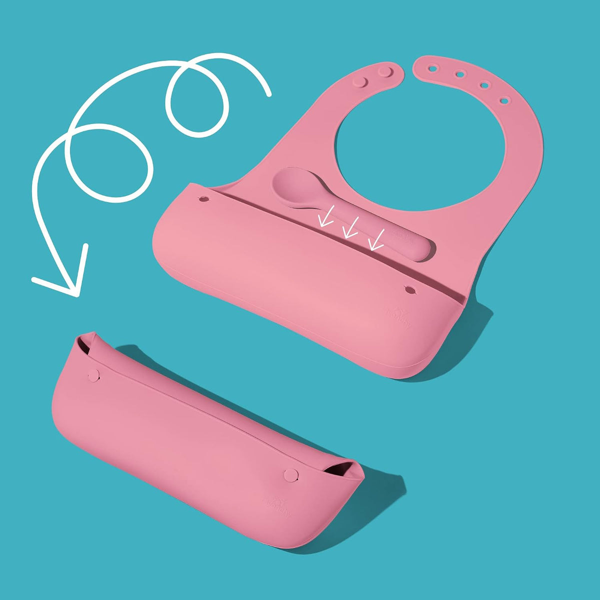 Avanchy Roll & Go Silicone Bibs + 5 oz. Mini Silicone Baby Cup With Straw