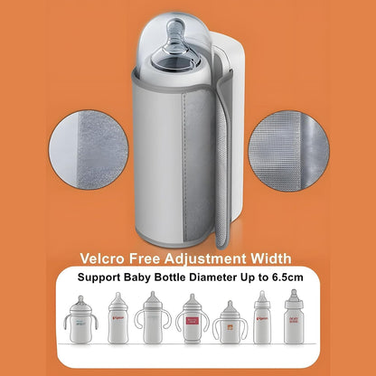 Portable Bottle Warmer, Rapid Warming with Battery-Powered Temperature Display, Waterless Milk Warming for Comfortable Baby Feeding On The Go