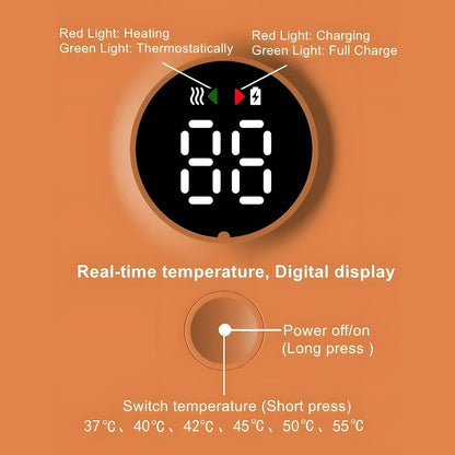 Portable Bottle Warmer, Rapid Warming with Battery-Powered Temperature Display, Waterless Milk Warming for Comfortable Baby Feeding On The Go