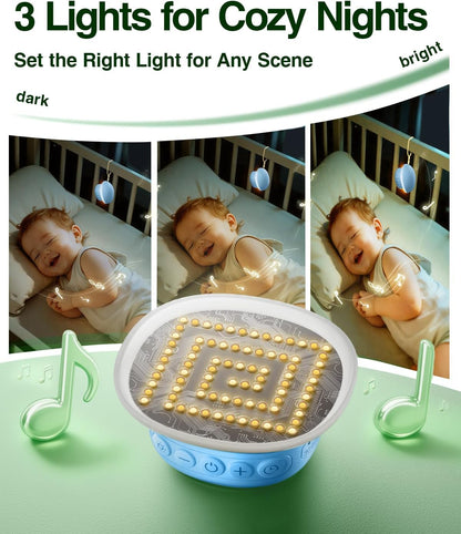 Portable White Noise Sound Machine for Baby Kids Adults, 20 Natural Soothing Sounds, 48H Battery Playback, 30 Volume Levels, 3 Timers, Memory Function & Soft Night Light for Sleep, Home, Travel, Mini