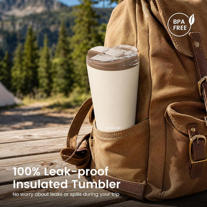 14oz Vacuum Insulated Tumbler with Straw Lid, Stainless Steel Double Wall Travel Cup, 2-in-1 Sip & Straw Lid, BPA Free Reusable Cup for Water, Iced Coffee, Tea, Hot Cold Drinks, Pink