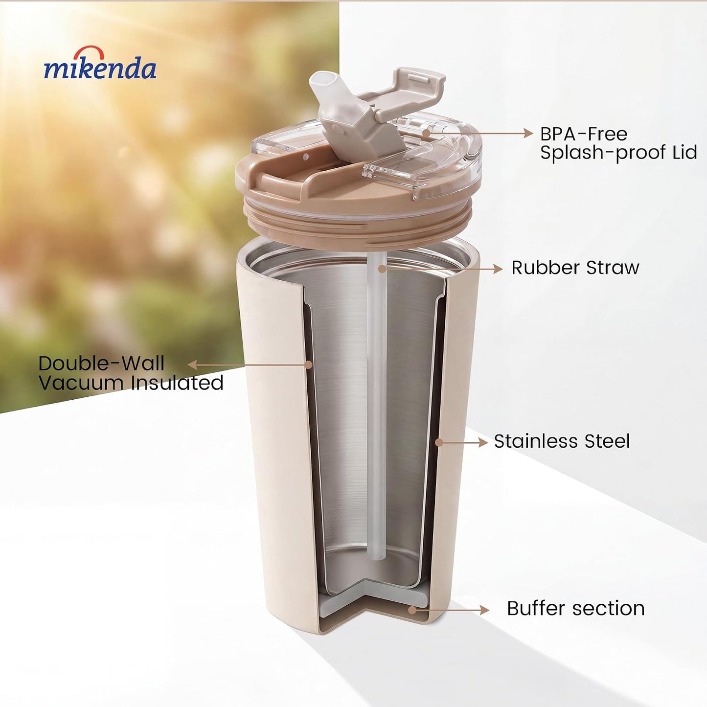 14oz Vacuum Insulated Tumbler with Straw Lid, Stainless Steel Double Wall Travel Cup, 2-in-1 Sip & Straw Lid, BPA Free Reusable Cup for Water, Iced Coffee, Tea, Hot Cold Drinks, Pink
