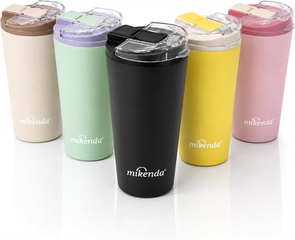 14oz Vacuum Insulated Tumbler with Straw Lid, Stainless Steel Double Wall Travel Cup, 2-in-1 Sip & Straw Lid, BPA Free Reusable Cup for Water, Iced Coffee, Tea, Hot Cold Drinks, Pink