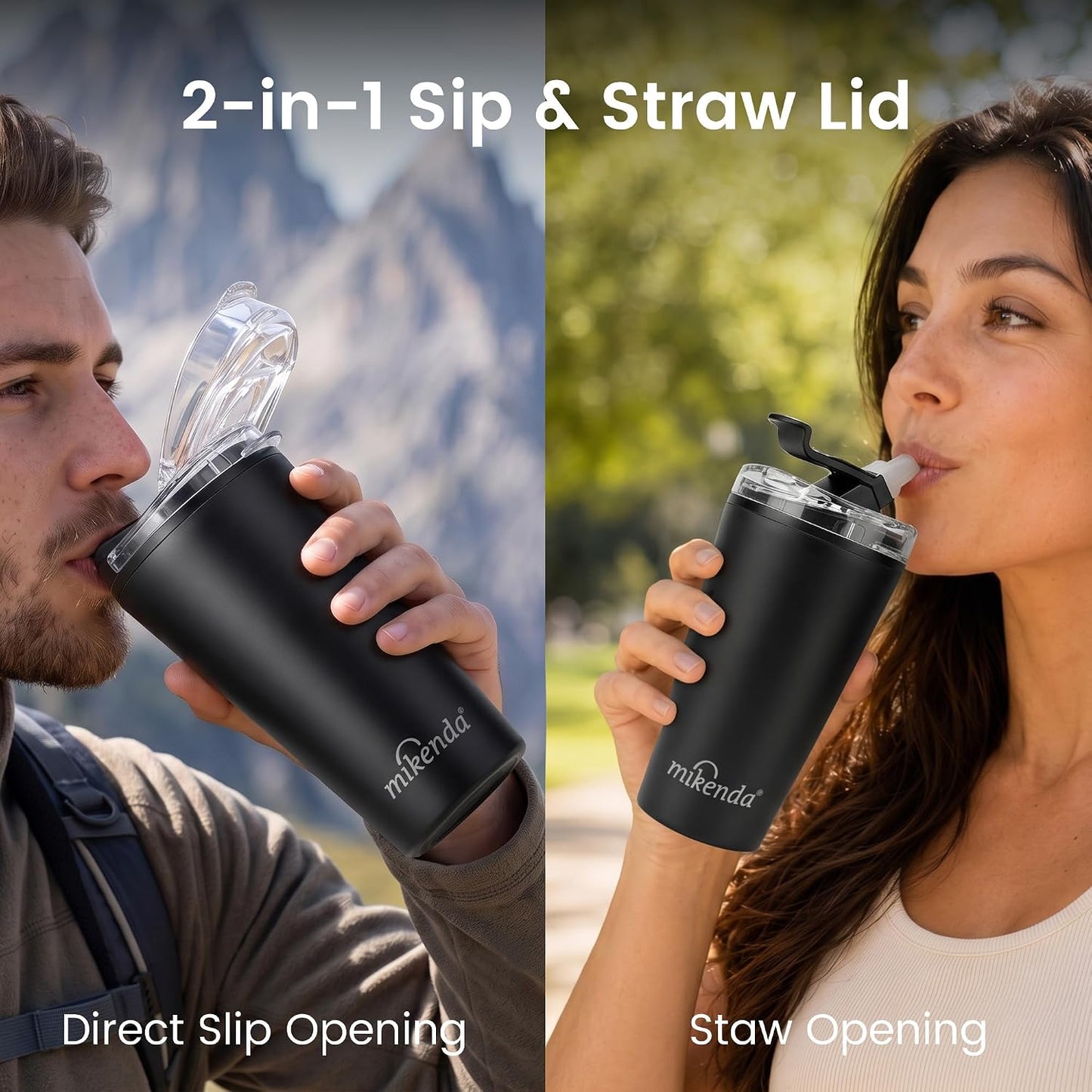 14oz Vacuum Insulated Tumbler with Straw Lid, Stainless Steel Double Wall Travel Cup, 2-in-1 Sip & Straw Lid, BPA Free Reusable Cup for Water, Iced Coffee, Tea, Hot Cold Drinks, Pink