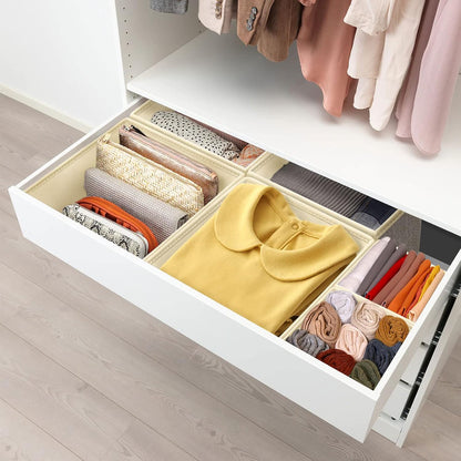 Drawer Organizers for Clothing, Foldable Clothes Storage Box Closet Dresser Drawer Organizers Dividers, Bedroom Organization Fabric Bins for Baby Clothes Underwear Sock Bra Ties (Beige)