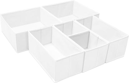 Drawer Organizers for Clothing, Foldable Clothes Storage Box Closet Dresser Drawer Organizers Dividers, Bedroom Organization Fabric Bins for Baby Clothes Underwear Sock Bra Ties (Beige)