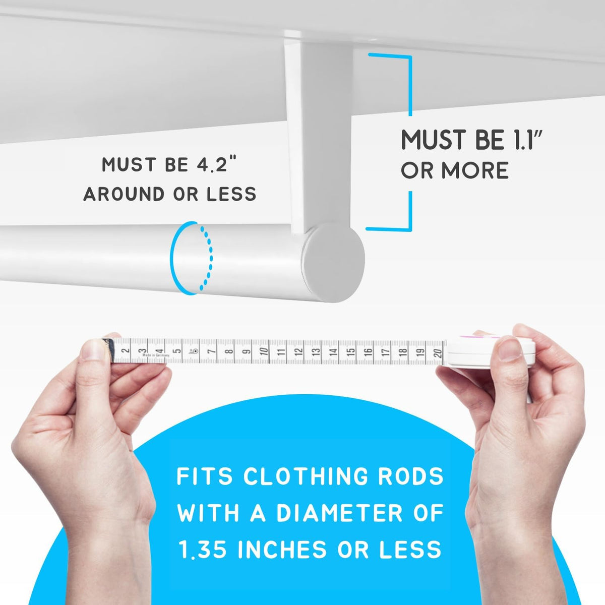 Baby Closet Dividers (Baby Blue) – Fits 1.5" Rod - Set of 8 Baby Clothes Organizers – Organize Nursery Hangers Size/Age