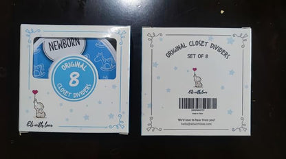Baby Closet Dividers (Baby Blue) – Fits 1.5" Rod - Set of 8 Baby Clothes Organizers – Organize Nursery Hangers Size/Age