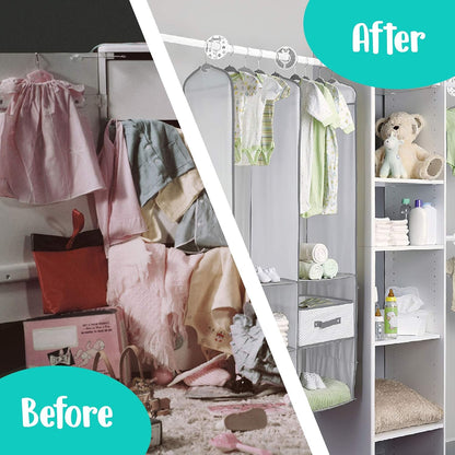 Baby Closet Dividers (Baby Blue) – Fits 1.5" Rod - Set of 8 Baby Clothes Organizers – Organize Nursery Hangers Size/Age