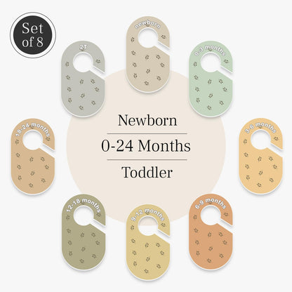 Baby Closet Dividers (Baby Blue) – Fits 1.5" Rod - Set of 8 Baby Clothes Organizers – Organize Nursery Hangers Size/Age