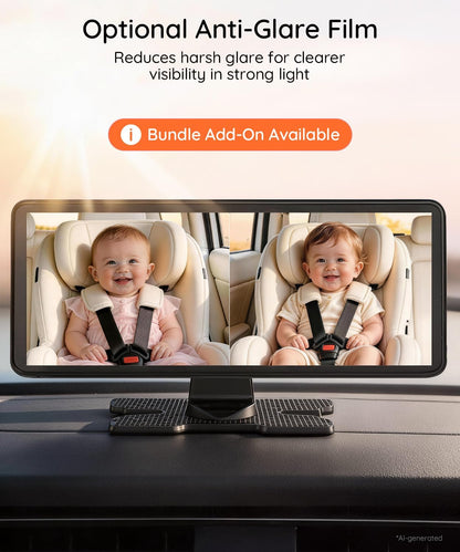 BV2MAX Baby Car Camera, White 4.5" 1080P Monitor with Recording