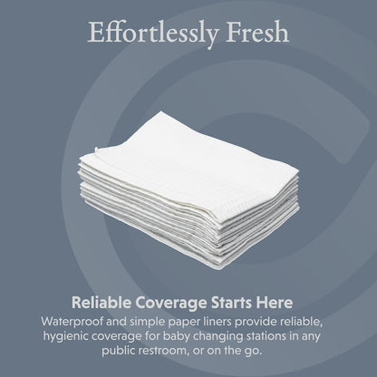 Foundations Disposable, Moisture Resistant, Biodegradable, Baby Changing Station Liner Refills for Commercial Restrooms, Doctor's Offices, Care Centers, 2-ply, 500 Pack, 036-NWL