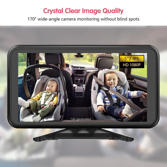 BM3 Baby Car Camera, 5.2" 1080P Monitor with Recording