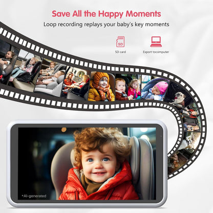 BM3 Baby Car Camera, 5.2" 1080P Monitor with Recording