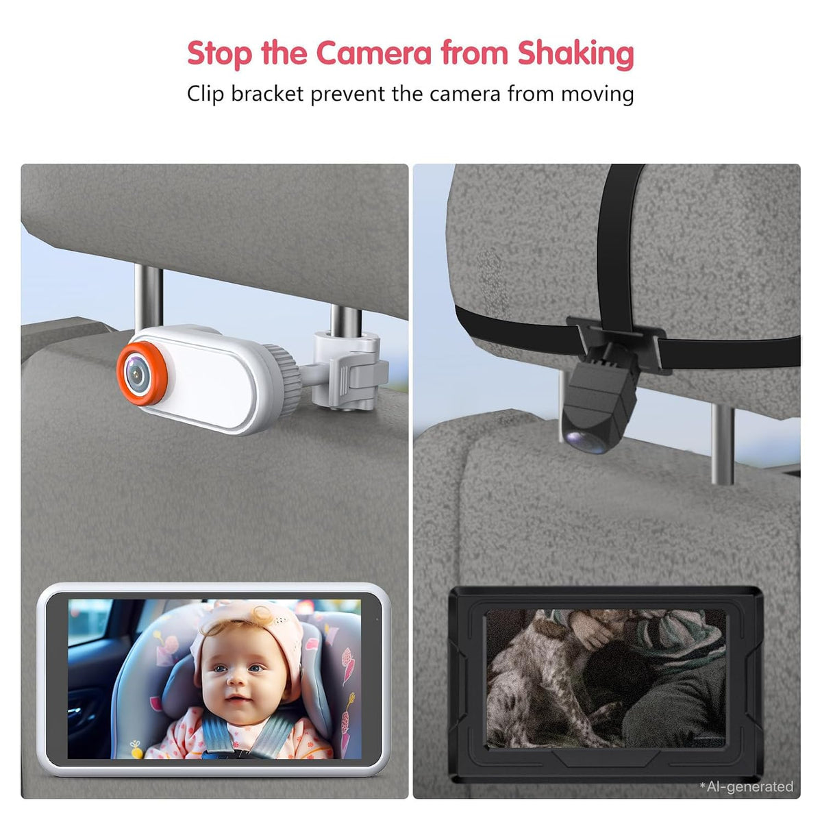 BM3 Baby Car Camera, 5.2" 1080P Monitor with Recording