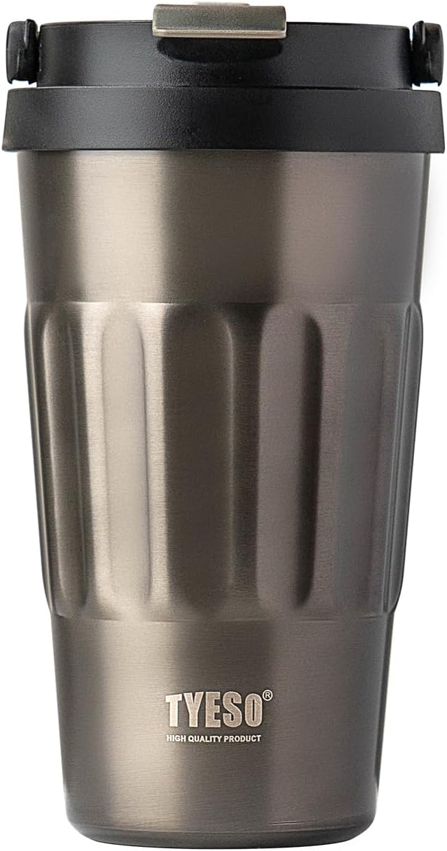 Stainless Steel Portable Tumbler with Flip Lid,Travel Mug with Concealed Carry Handle, Leakproof Insulated Coffee Cup (GREEN, 13 OZ)