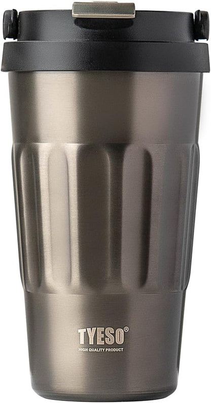 Stainless Steel Portable Tumbler with Flip Lid,Travel Mug with Concealed Carry Handle, Leakproof Insulated Coffee Cup (GREEN, 13 OZ)