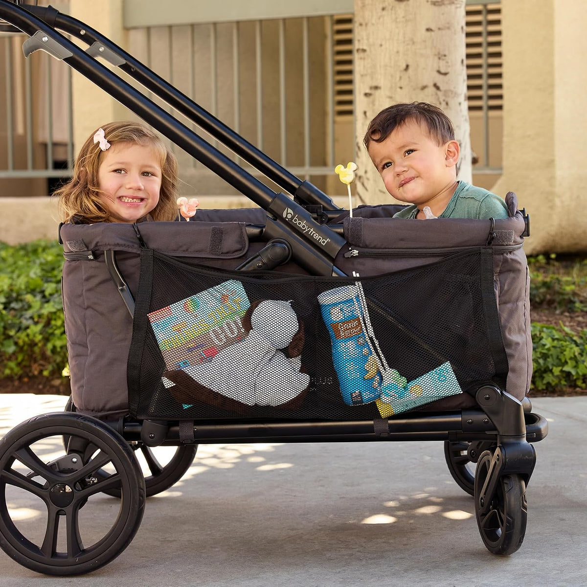 J.L. Childress Universal Stroller Wagon Storage Pockets - Netting, Black