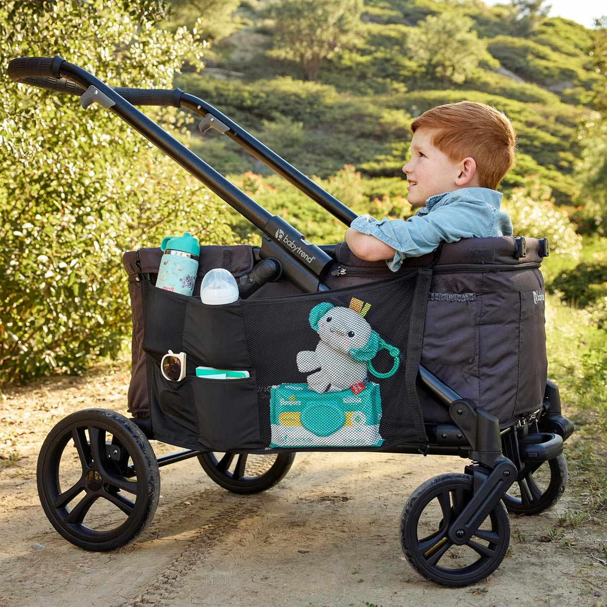 J.L. Childress Universal Stroller Wagon Storage Pockets - Netting, Black