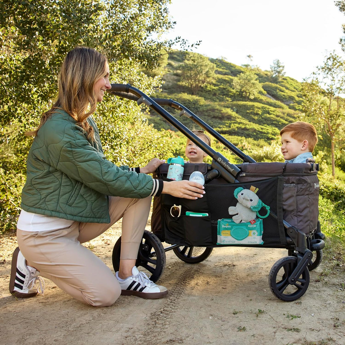 J.L. Childress Universal Stroller Wagon Storage Pockets - Netting, Black