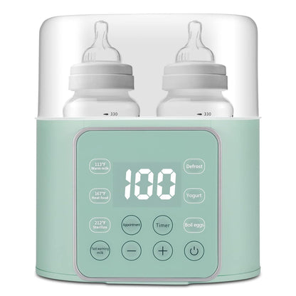Baby Bottle Warmer 9-in-1 Multifuntion Breast Milk Warmer, Fast Baby Food Heater and Defrost Warmer with Timer for Twins, LCD Display Accurate Temperature Adjustment, 24H Constant Mode