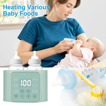 Baby Bottle Warmer 9-in-1 Multifuntion Breast Milk Warmer, Fast Baby Food Heater and Defrost Warmer with Timer for Twins, LCD Display Accurate Temperature Adjustment, 24H Constant Mode