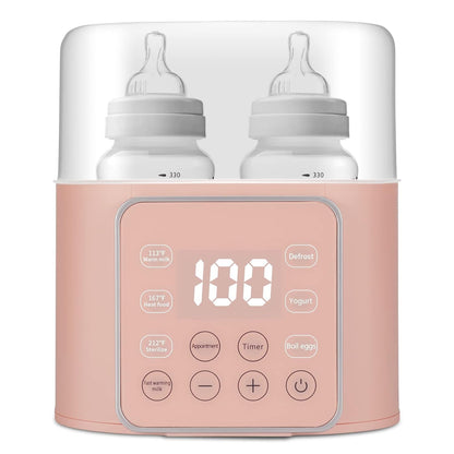 Baby Bottle Warmer 9-in-1 Multifuntion Breast Milk Warmer, Fast Baby Food Heater and Defrost Warmer with Timer for Twins, LCD Display Accurate Temperature Adjustment, 24H Constant Mode