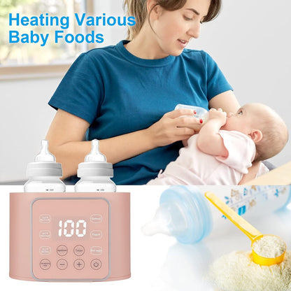 Baby Bottle Warmer 9-in-1 Multifuntion Breast Milk Warmer, Fast Baby Food Heater and Defrost Warmer with Timer for Twins, LCD Display Accurate Temperature Adjustment, 24H Constant Mode