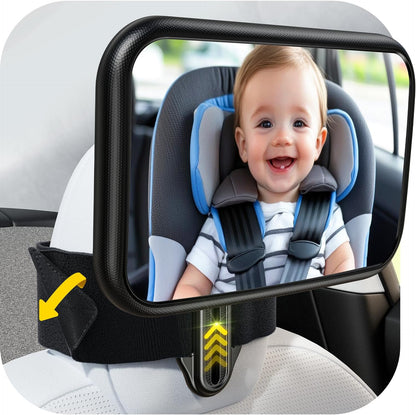 Baby Car Mirror Rear Facing for Fixed Headrest, Fits Tesla